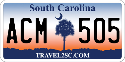 SC license plate ACM505