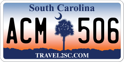 SC license plate ACM506