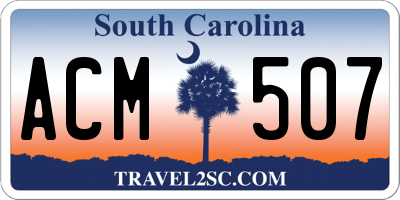 SC license plate ACM507