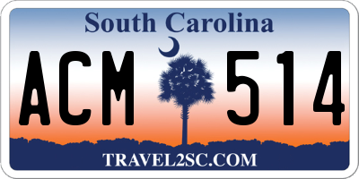 SC license plate ACM514