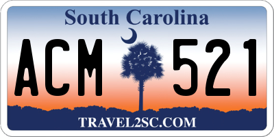 SC license plate ACM521