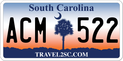 SC license plate ACM522