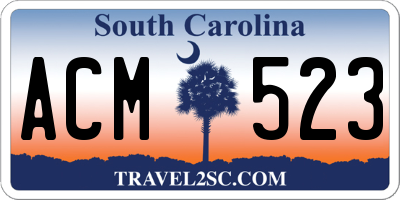 SC license plate ACM523