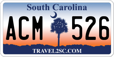 SC license plate ACM526