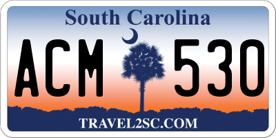 SC license plate ACM530