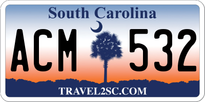 SC license plate ACM532