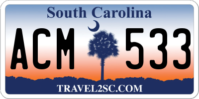 SC license plate ACM533