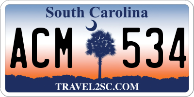 SC license plate ACM534