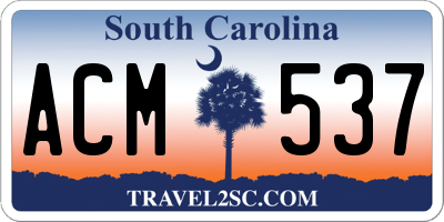SC license plate ACM537