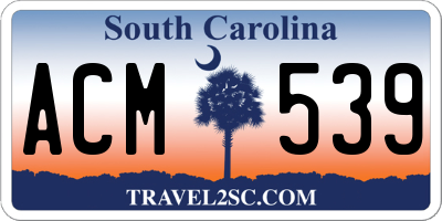 SC license plate ACM539