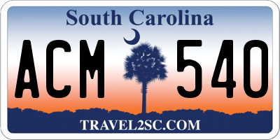 SC license plate ACM540