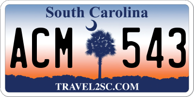 SC license plate ACM543