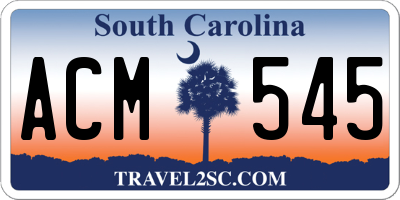 SC license plate ACM545