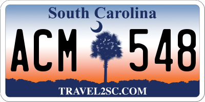 SC license plate ACM548