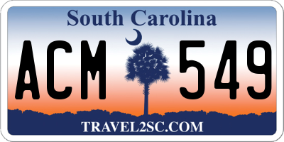 SC license plate ACM549