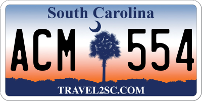 SC license plate ACM554