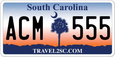 SC license plate ACM555