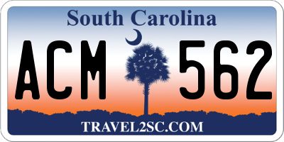 SC license plate ACM562