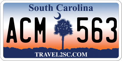 SC license plate ACM563
