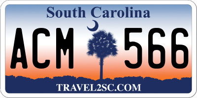 SC license plate ACM566