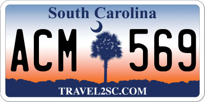 SC license plate ACM569