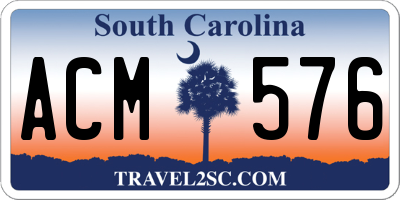 SC license plate ACM576