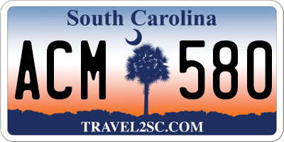 SC license plate ACM580