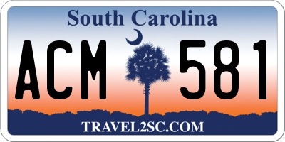 SC license plate ACM581
