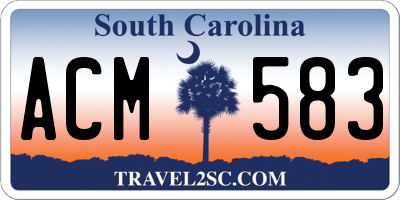 SC license plate ACM583