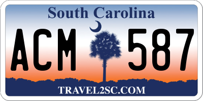 SC license plate ACM587