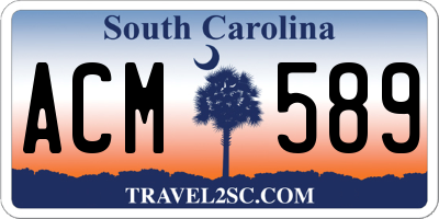 SC license plate ACM589
