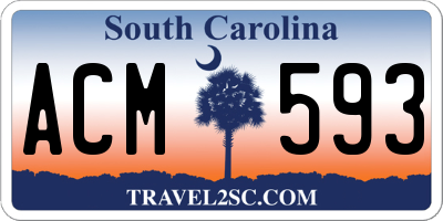 SC license plate ACM593