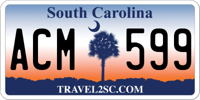 SC license plate ACM599