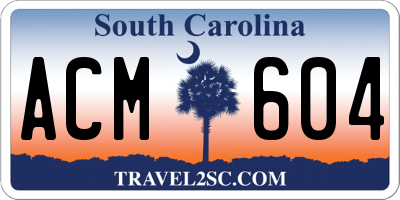 SC license plate ACM604