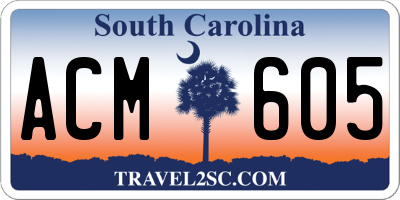 SC license plate ACM605