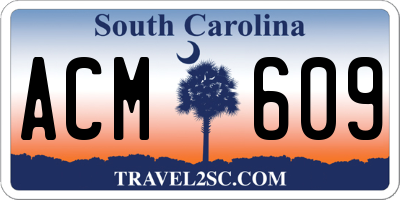 SC license plate ACM609