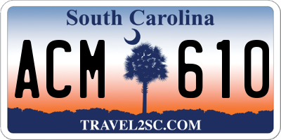 SC license plate ACM610