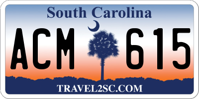 SC license plate ACM615