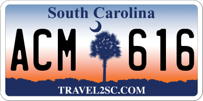 SC license plate ACM616