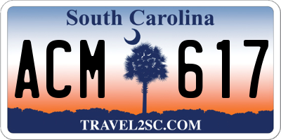 SC license plate ACM617