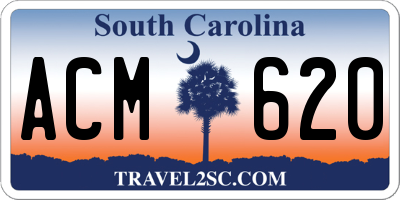 SC license plate ACM620