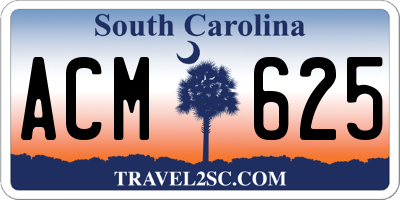 SC license plate ACM625