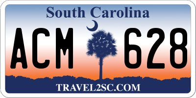 SC license plate ACM628