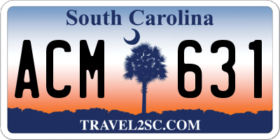 SC license plate ACM631