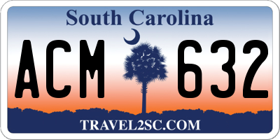 SC license plate ACM632