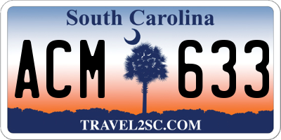 SC license plate ACM633