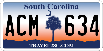 SC license plate ACM634