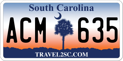 SC license plate ACM635