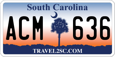 SC license plate ACM636