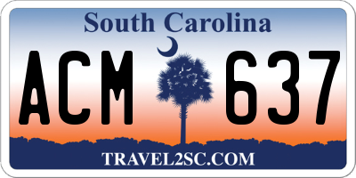 SC license plate ACM637